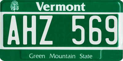 VT license plate AHZ569