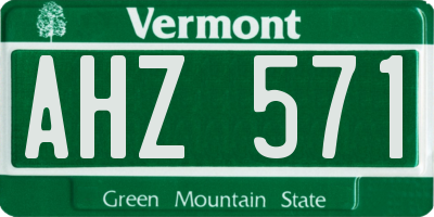 VT license plate AHZ571