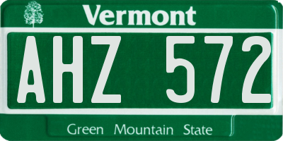 VT license plate AHZ572