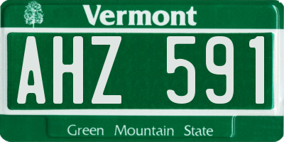 VT license plate AHZ591