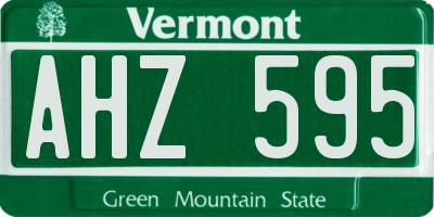 VT license plate AHZ595