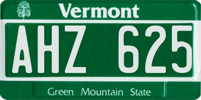 VT license plate AHZ625