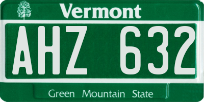 VT license plate AHZ632