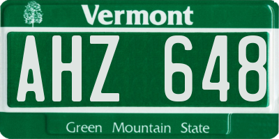 VT license plate AHZ648