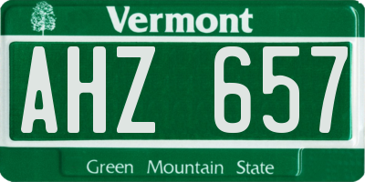 VT license plate AHZ657