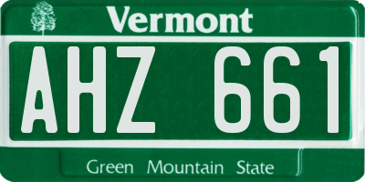 VT license plate AHZ661