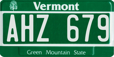 VT license plate AHZ679