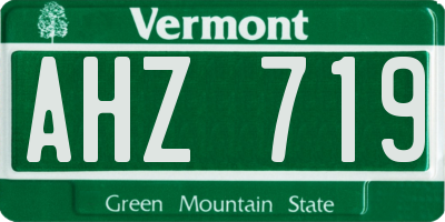 VT license plate AHZ719