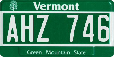 VT license plate AHZ746