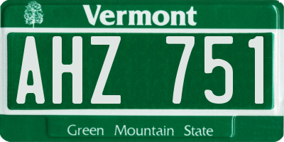 VT license plate AHZ751
