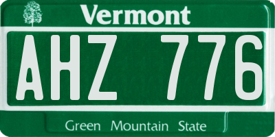 VT license plate AHZ776
