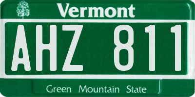 VT license plate AHZ811