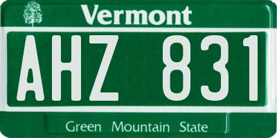 VT license plate AHZ831