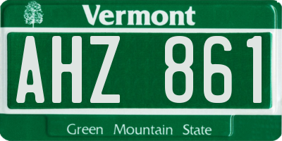 VT license plate AHZ861