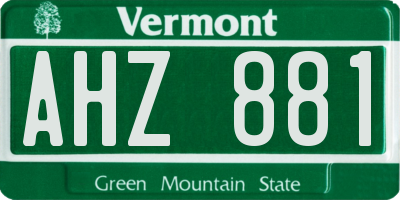 VT license plate AHZ881