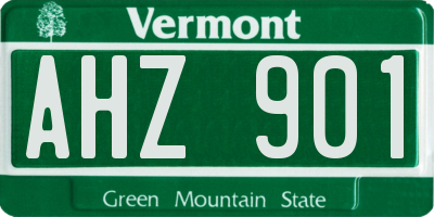VT license plate AHZ901