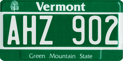 VT license plate AHZ902