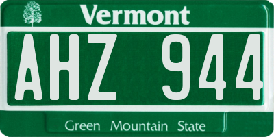 VT license plate AHZ944