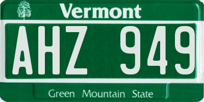 VT license plate AHZ949