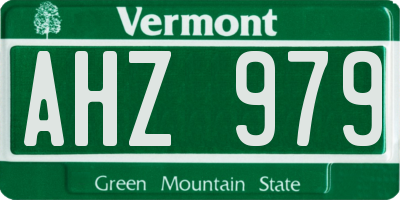 VT license plate AHZ979