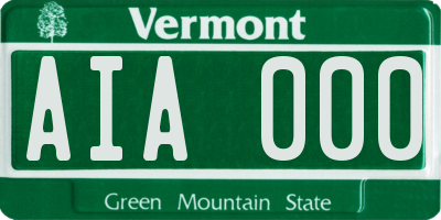 VT license plate AIA000