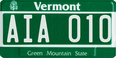VT license plate AIA010