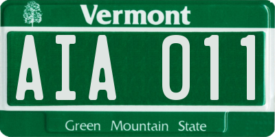 VT license plate AIA011