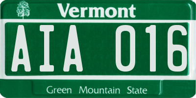 VT license plate AIA016