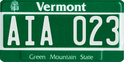 VT license plate AIA023