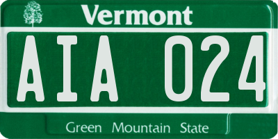 VT license plate AIA024
