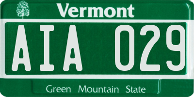 VT license plate AIA029