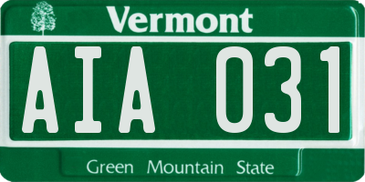 VT license plate AIA031