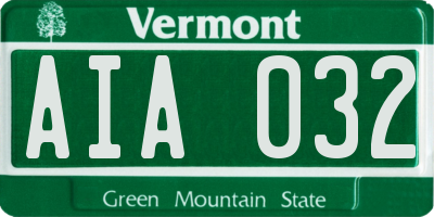 VT license plate AIA032