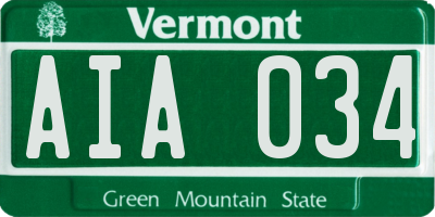 VT license plate AIA034