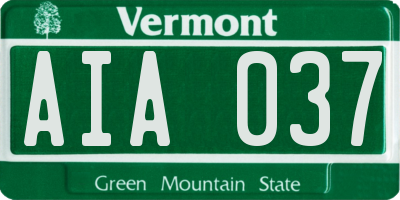 VT license plate AIA037