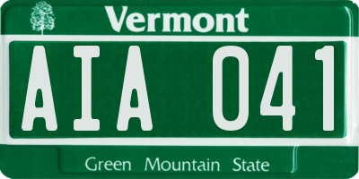 VT license plate AIA041