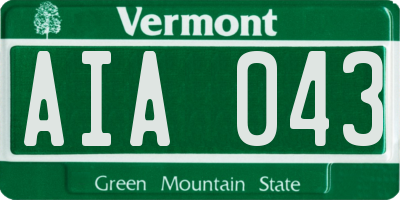 VT license plate AIA043