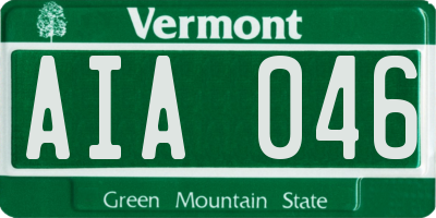 VT license plate AIA046