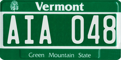 VT license plate AIA048