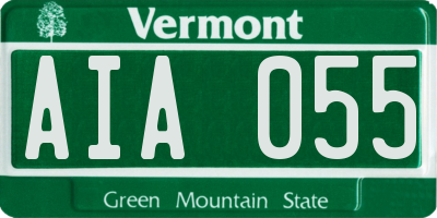 VT license plate AIA055