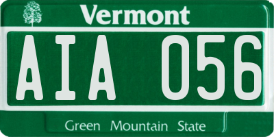 VT license plate AIA056