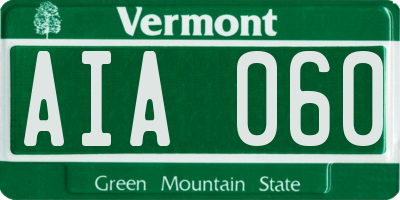 VT license plate AIA060