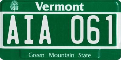 VT license plate AIA061