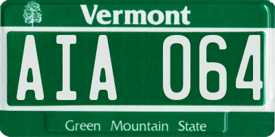 VT license plate AIA064