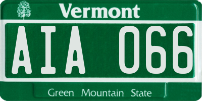 VT license plate AIA066