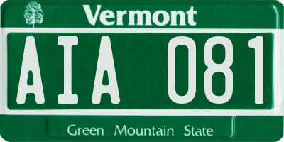 VT license plate AIA081