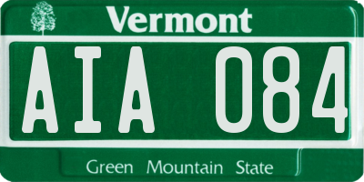 VT license plate AIA084