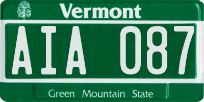 VT license plate AIA087