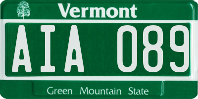 VT license plate AIA089