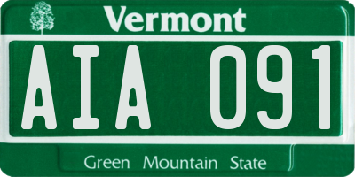 VT license plate AIA091